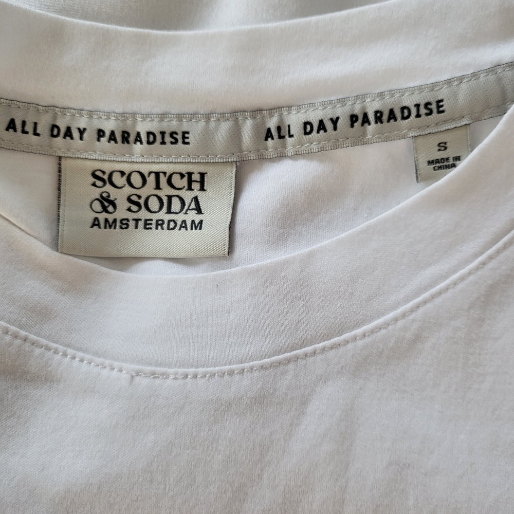 Scotch & Soda Relaxed-Fit Knotted White T-Shirt Small - Picture 7 of 10